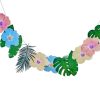 Hawaiian Palm Leaf Hibiscus Flower Tropical Party Garland Decoration
