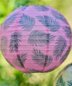 Hawaiian Palm Leaf Printed Hanging Lantern Decorations