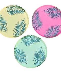 Hawaiian Tiki Palm Leaf Printed Paper Plates
