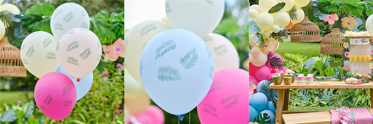 Palm Leaf Hawaiian Printed Latex Balloons