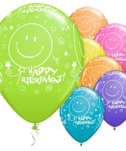 Retirement Smiley Face Printed Latex Balloons