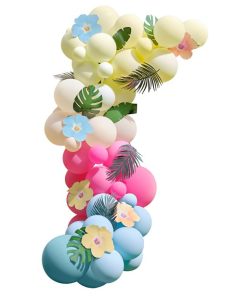 Tiki Tropics Balloon Arch with Faux Foliage