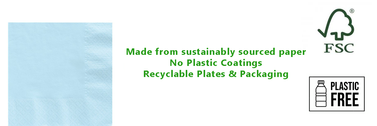 Baby Blue Eco-Friendly Paper Napkins