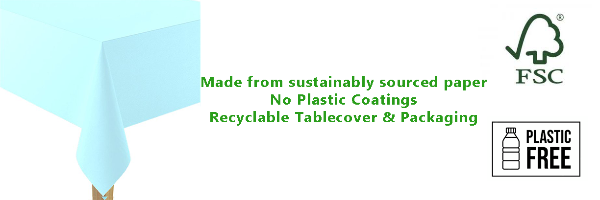 Baby Blue Paper Eco-Friendly Tablecover