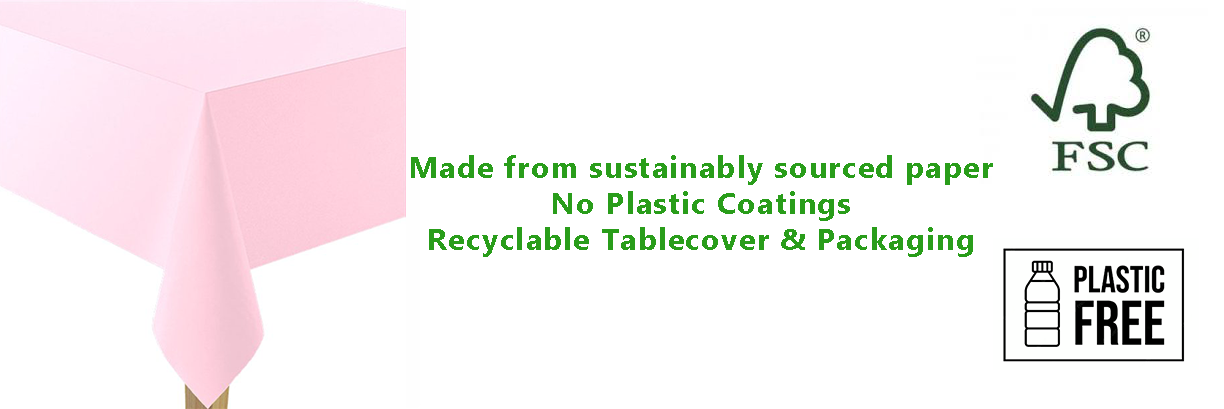Baby Pink Paper Eco-Friendly Tablecover