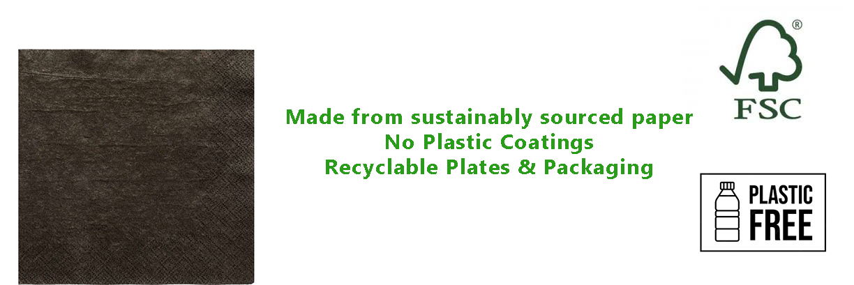 Black Eco-Friendly Paper Napkins