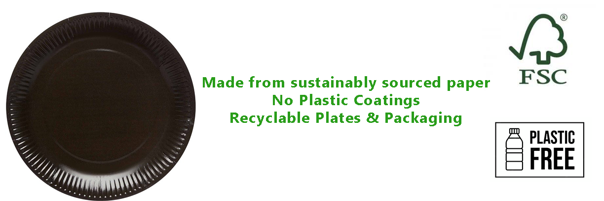 Black Eco-Friendly Paper Plates