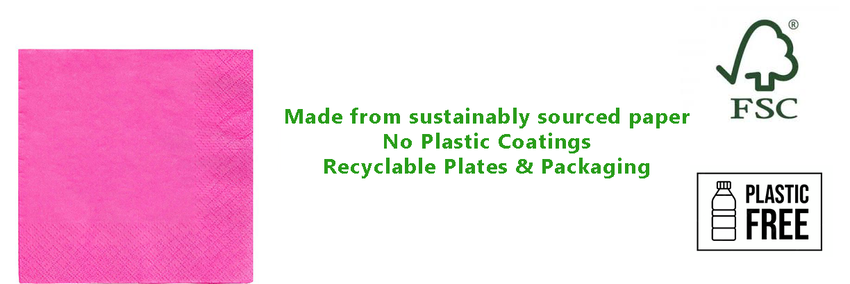 Bright Pink Eco-Friendly Paper Napkins 