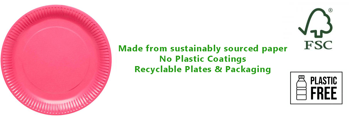 Bright Pink Eco-Friendly Paper Plates 