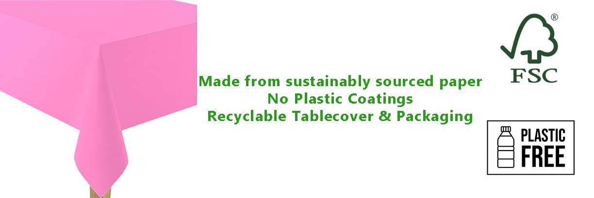 Bright Pink Paper Eco-Friendly Tablecover