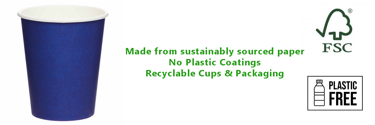 Dark Blue Eco-Friendly Paper Cups