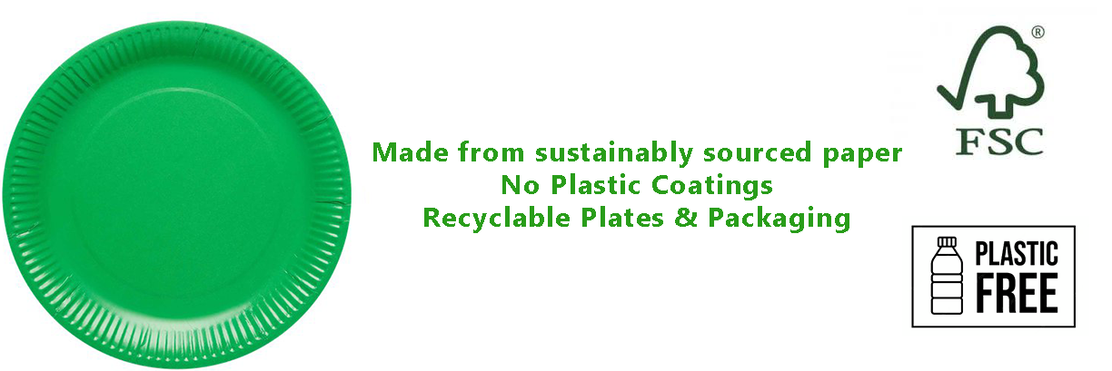 Green Eco-Friendly Paper Plates