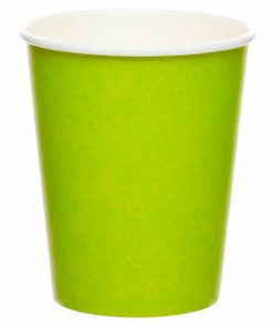 Lime Green Eco-Friendly Paper Cups