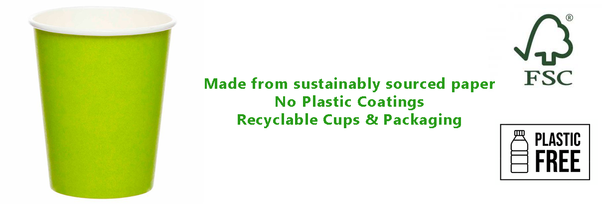 Lime Green Eco-Friendly Paper Cups