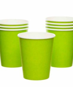 Lime Green Eco-Friendly Paper Cups