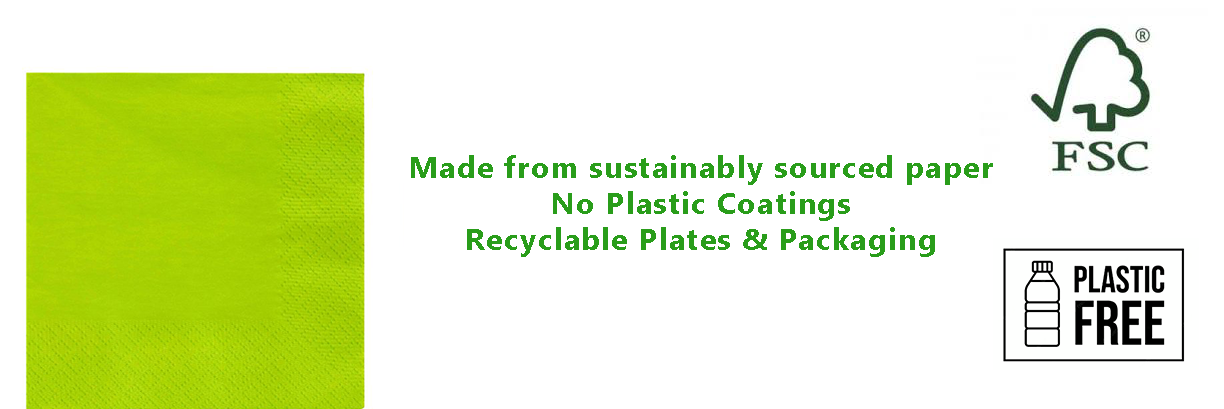 Lime Green Eco-Friendly Paper Napkins