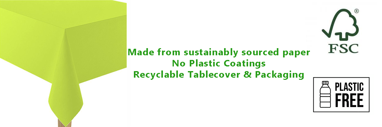 Lime Green Paper Eco-Friendly Tablecover