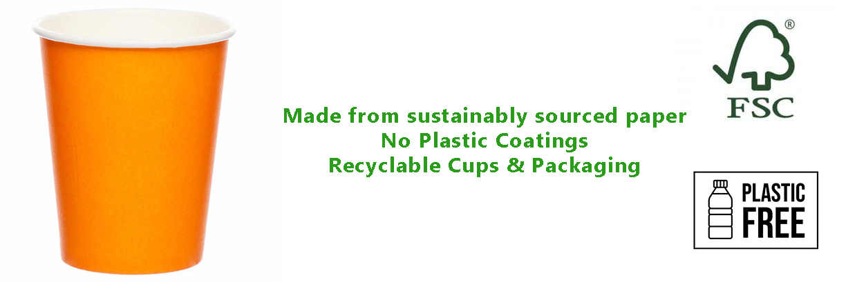 Orange Eco-Friendly Paper Cups
