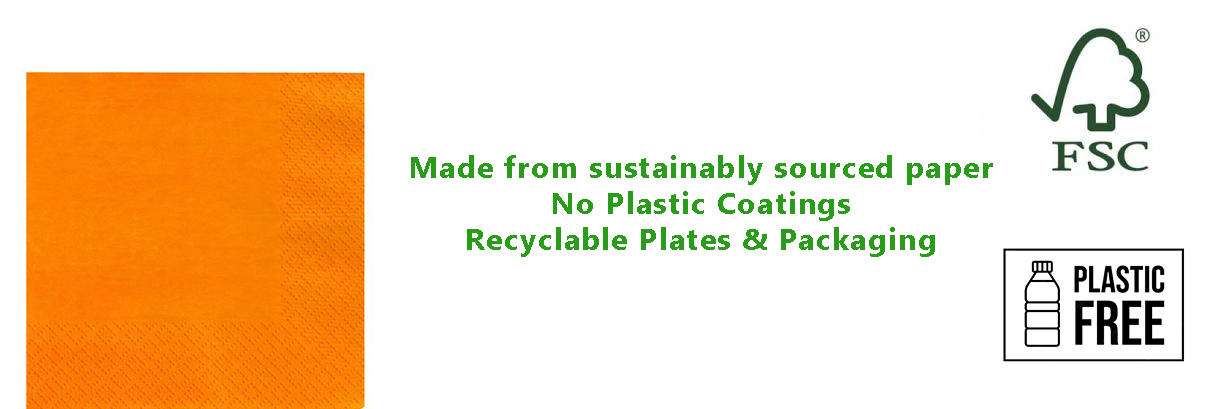 Orange Eco-Friendly Paper Napkins