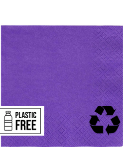 Alternative view of Purple Eco-Friendly Paper Napkins - 33cm (Pk 20)