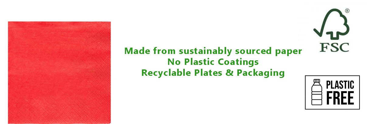 Red Eco-Friendly Paper Napkins