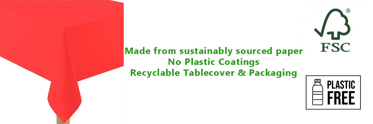 Red Paper Eco-Friendly Tablecover 