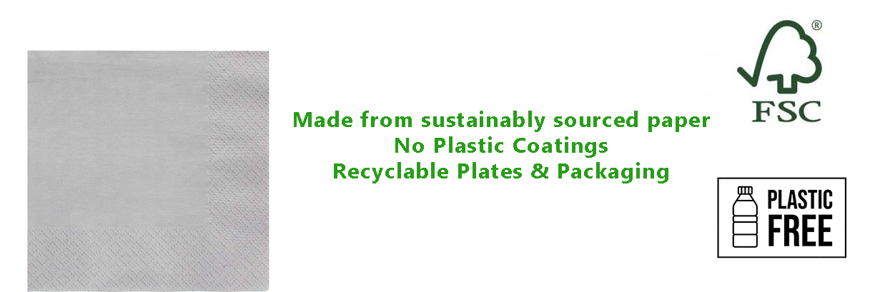 Silver Eco-Friendly Paper Napkins