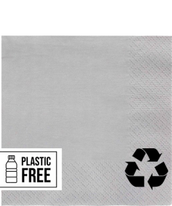 Alternative view of Silver Eco-Friendly Paper Napkins - 33cm (Pk 20)