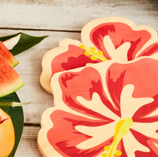 Hawaiian Tiki Tropical Flower Paper Party Napkins