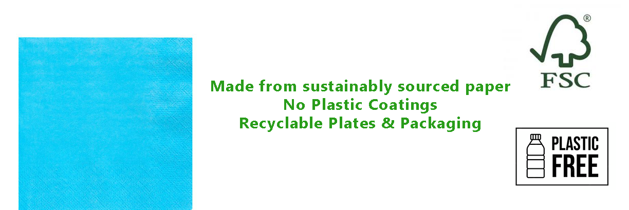 Turquoise Blue Eco-Friendly Paper Napkins