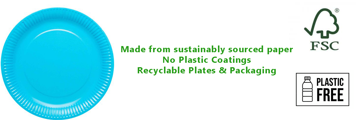 Turquoise Blue Eco-Friendly Paper Plates