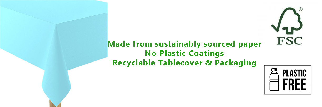 Turquoise Blue Paper Eco-Friendly Tablecover