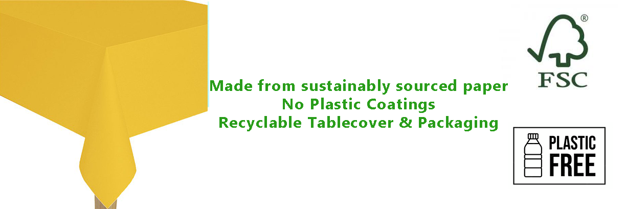 Yellow Paper Eco-Friendly Tablecover 