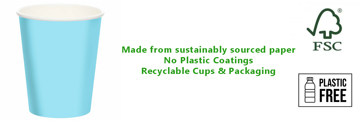 Turquoise Blue Eco-Friendly Paper Cups