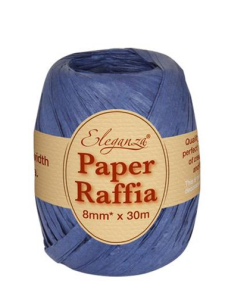Navy Blue Paper Raffia Ribbon