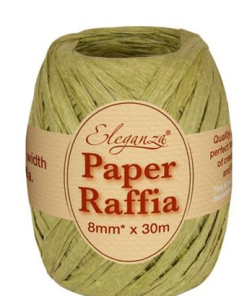 Sage Green Paper Raffia Ribbon
