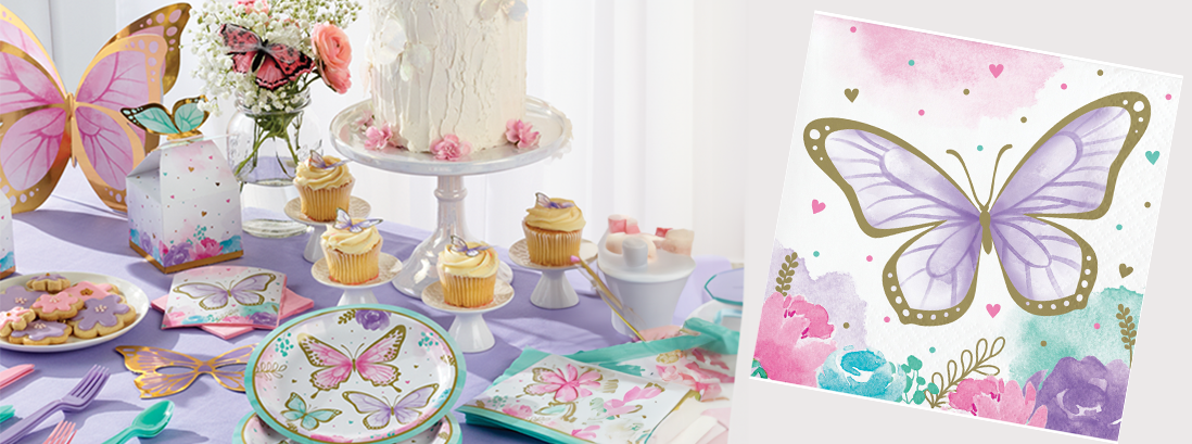 Butterfly Shimmer Beverage Napkins