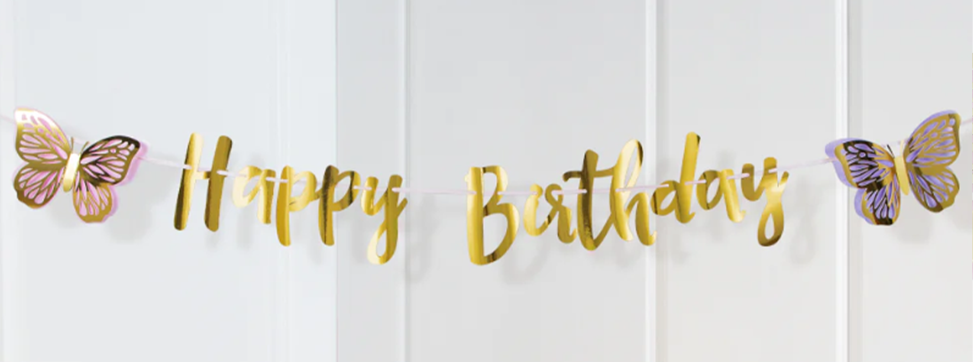 Butterfly Shimmer Shaped Ribbon Banner