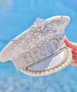 Rhinestone & Pearl Embellished Bride Hen Party Hat