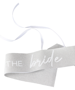 Silver The Bride Hen Party Sash