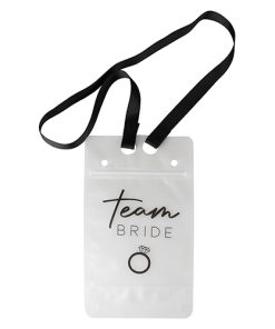 Team Bride Hen Party Drink Pouch with Straw and Lanyard