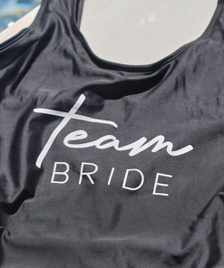 Alternative view of Team Bride Black Hen Party Swimsuit