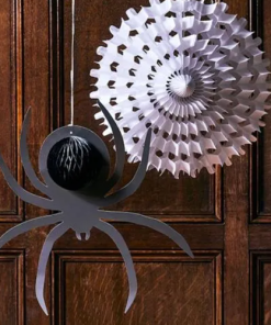 Halloween Honeycomb Spider & Web Decoration