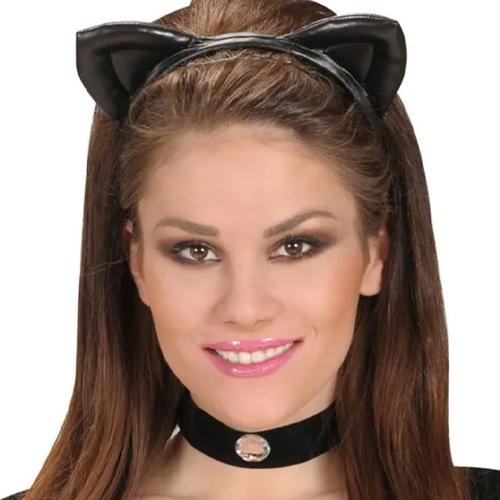 Halloween Leather Look Cat Ears, Halloween Costumes
