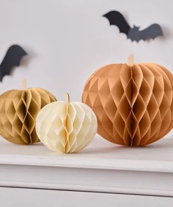 Paper Pumpkin Honeycomb Decorations