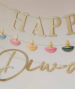 Gold Happy Diwali Paper Banner