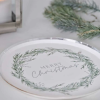 Silver Wreath Merry Christmas Paper Plates