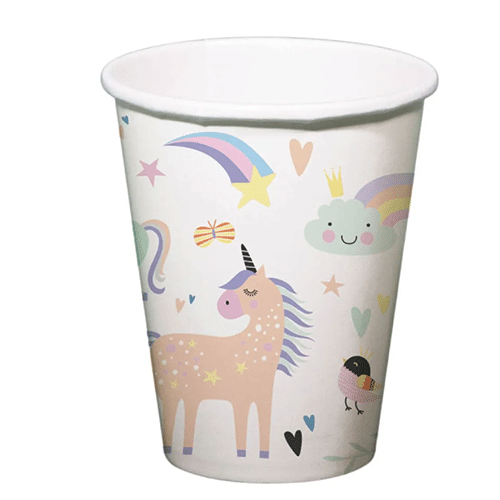 Unicorns & Rainbows Party Paper Cups, Plates & Napkins