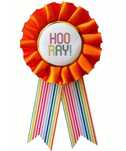 Hooray Ribbon Rosette Badge