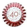 Rose Gold 40th Birthday Badge